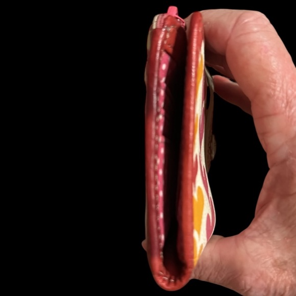 Fossil Red Wallet. Pink & Orange Hearts. Lining Pink Polka Dot. Leather. Rare - Picture 11 of 14